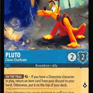 Disney Lorcana: Whispers In The Well UNCOMMON Pluto - Clever Cluefinder #157/204