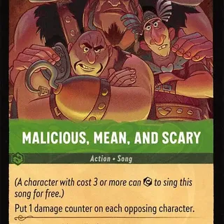 Disney Lorcana: Whispers In The Well UNCOMMON Malicious, Mean And Scary #97/204
