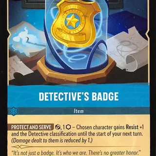 Disney Lorcana: Whispers In The Well COMMON Detective's Badge #166/204