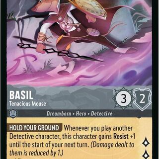 Disney Lorcana: Whispers In The Well COMMON Basil - Tenacious Mouse #179/204