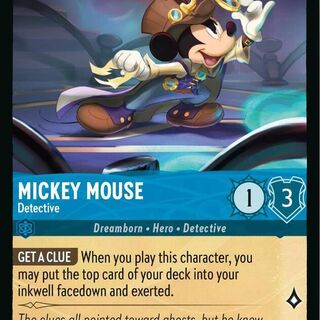 Disney Lorcana: Whispers In The Well COMMON Mickey Mouse - Detective #160/204