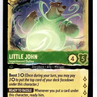 Disney Lorcana: Whispers In The Well SUPER RARE Little John - Impermanent Outlaw #92/204