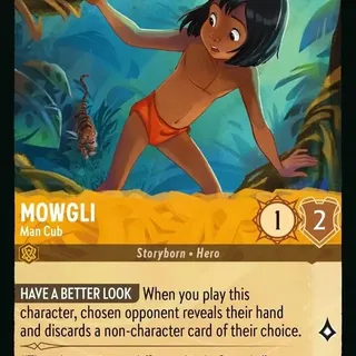 Disney Lorcana: Whispers In The Well SUPER RARE Mowgli - Man Cub #19/204
