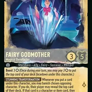 Disney Lorcana: Whispers In The Well SUPER RARE Fairy Godmother - Magical Benefactor #192/204