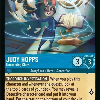 Disney Lorcana: Whispers In The Well SUPER RARE Judy Hopps - Uncovering Clues #156/204
