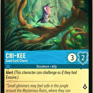 Disney Lorcana: Whispers In The Well COMMON FOIL Cri-Kee - Good Luck Charm #142/204