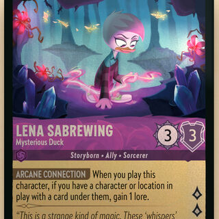 Disney Lorcana: Whispers In The Well COMMON FOIL Lena Sabrewing - Mysterious Duck #42/204