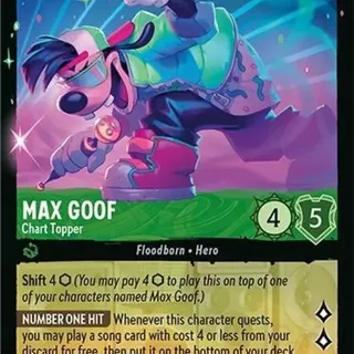 Disney Lorcana: Fabled LEGENDARY Max Goof - Chart Topper #77/204