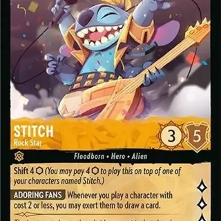 Disney Lorcana: Fabled SUPER RARE Stitch - Rock Star #3/204