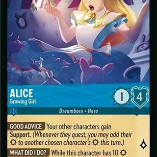 Disney Lorcana: Fabled SUPER RARE Alice - Growing Girl #160/204