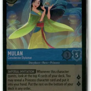 Disney Lorcana: Fabled SUPER RARE FOIL Mulan - Considerate Diplomat #142/204
