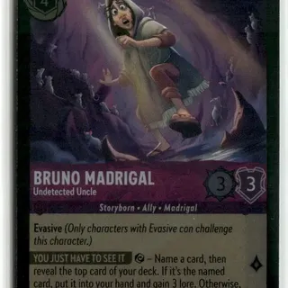 Disney Lorcana: Fabled SUPER RARE FOIL Bruno Madrigal - Undetected Uncle #0/204
