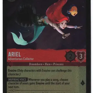 Disney Lorcana: Fabled SUPER RARE FOIL Ariel - Adventurous Collector #107/204