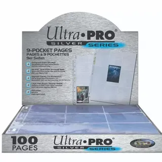 Ultra Pro: 9 Pocket Silver Series Page for Standard Size Trading Cards Box of 100