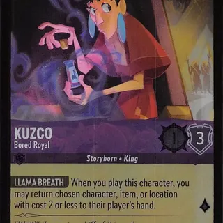 Disney Lorcana: Reign Of Jafar COMMON FOIL Kuzco - Bored Royal #53/204