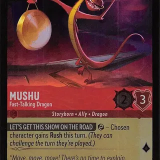 Disney Lorcana: Reign Of Jafar COMMON FOIL Mushu - Fast Talking Dragon #130/204