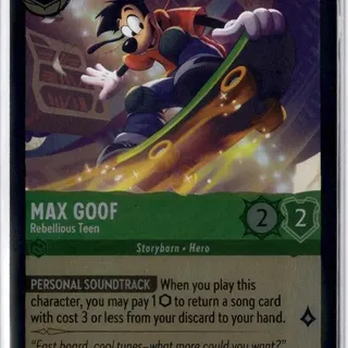 Disney Lorcana: Fabled RARE FOIL Max Goof - Rebellious Teen #75/204