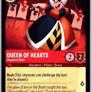 Disney Lorcana: Fabled COMMON FOIL Queen Of Hearts - Impulsive Ruler #123/204