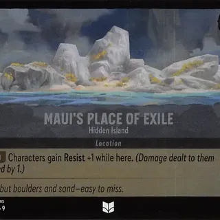 Disney Lorcana: Fabled UNCOMMON FOIL Maui's Place Of Exile - Hidden Island #204/204