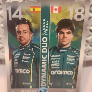 Fernando Alonso & Lance Stroll #51 Dynamic Duo 2025 Topps F1 Turbo Attax