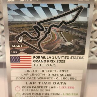 Circuit of the Americas USA GP #143 2025 Topps F1 Turbo Attax