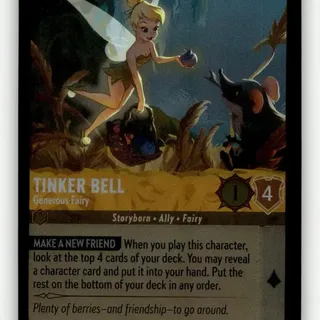 Disney Lorcana: Fabled UNCOMMON FOIL Tinker Bell - Generous Fairy #12/204