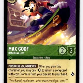 Disney Lorcana: Fabled RARE Max Goof - Rebellious Teen #75/204