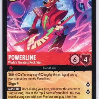 Disney Lorcana: Fabled SUPER RARE Powerline - World Greatest Rock Star #110/204