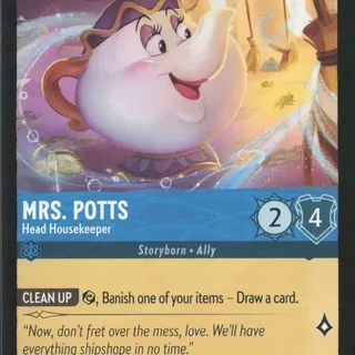 Disney Lorcana: Reign Of Jafar COMMON Mrs Potts - Head Housekeeper #161/204