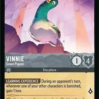 Disney Lorcana: Reign Of Jafar RARE Vinnie - Green Pigeon #194/204