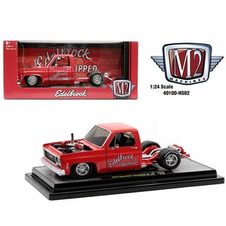 1973 Chevrolet Cheyenne Super 10 Edelbrock Red Squarebody Bed Less - M2 Machines 1/24