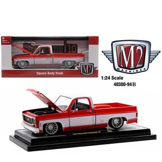 1973 Chevy Cheyenne 10 Square Body Truck - Red/White - M2 Machines 1/24
