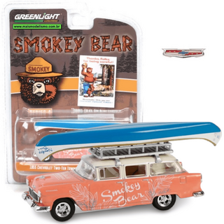 1955 Chevrolet Two-Ten Townsman w/Roof Rack ans Canoe 1/64 Greenlight  Smokey Bear