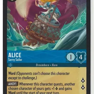 Disney Lorcana: Azurite Sea SUPER RARE Alice - Savvy Sailor #161/204