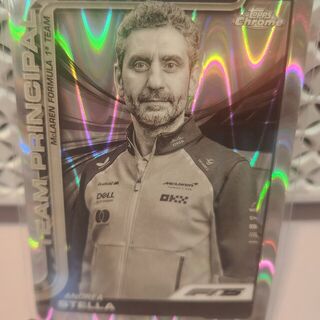 Andrea Stella [Black White RayWave Refractor] #194 2025 Topps Chrome Formula 1