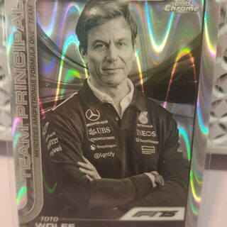 Toto Wolff [Black White RayWave Refractor] #195 2025 Topps Chrome Formula 1