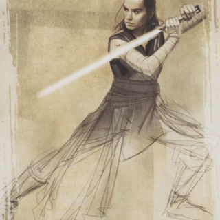 Topps Star Wars: The Last Jedi 2017 - Rey Illustrated Card #SWI-1