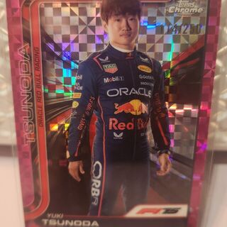 Yuki Tsunoda 114/250 [Pink Checker Flag Refractor] #2 2025 Topps Chrome Formula 1