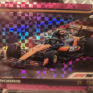 Lando Norris 129/250 [Pink Checker Flag Refractor] #77 2025 Topps Chrome Formula 1