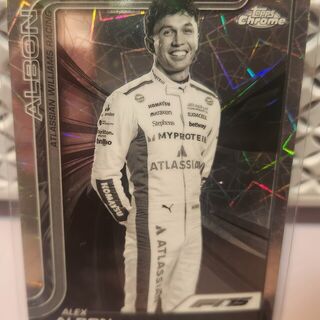 Alex Albon [Black White Lazer Refractor] #17 2025 Topps Chrome Formula 1