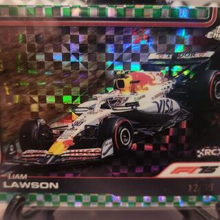 Liam Lawson 12/99 [Green Checker Flag Refractor] #83 2025 Topps Chrome Formula 1