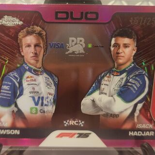 Liam Lawson / Isack Hadjar 157/250 [Pink Refractor] #169 2025 Topps Chrome Formula 1