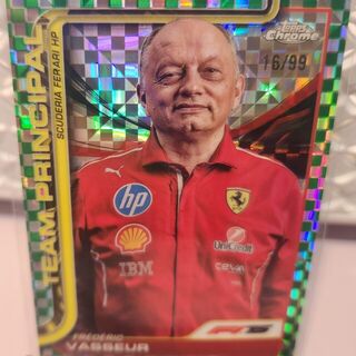 Frederic Vasseur 16/99 [Green Checker Flag Refractor] #193 2025 Topps Chrome Formula 1