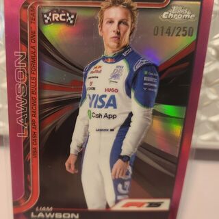 Liam Lawson 014/250 [Pink Refractor] #11 2025 Topps Chrome Formula 1