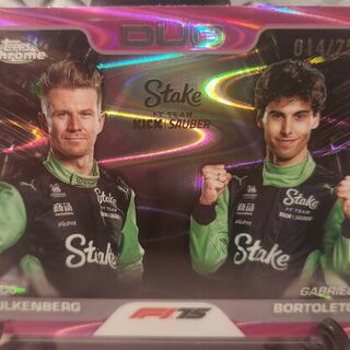 Nico Hulkenberg / Gabriel Bortoleto 014/250 [Pink Raywave Refractor] #173 2025 Topps Chrome Formula 1