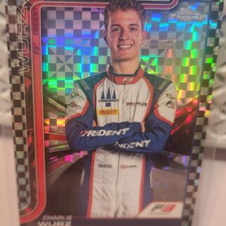 Charlie Wurz [Checker Flag Refractor] #48 2025 Topps Chrome Formula 1