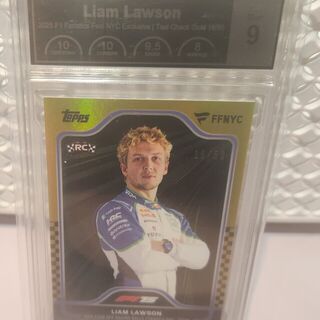 2025 Topps Fanetics Fest NYC Exclusive F1 Liam Lawson 16/50- PCG Graded 9 Mint