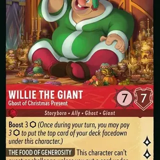 Disney Lorcana: Winterspell RARE FOIL Willie The Giant - Ghost Of Christmas Present #126/204
