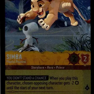 Disney Lorcana: Winterspell UNCOMMON FOIL Simba - Playful Pouncer #23/204