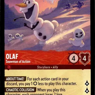 Disney Lorcana: Winterspell RARE FOIL Olaf - Snowman Of Action #122/204